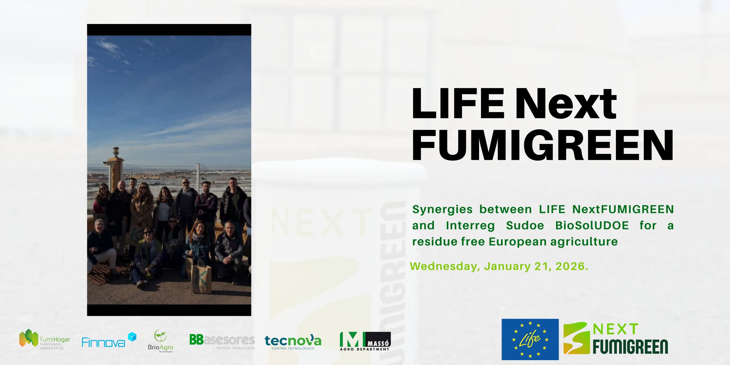 LIFENextFUMIGREEN and Interreg Sudoe BioSolUDOE Drive Biopesticide Innovation Through a Technical Networking Day in Almería